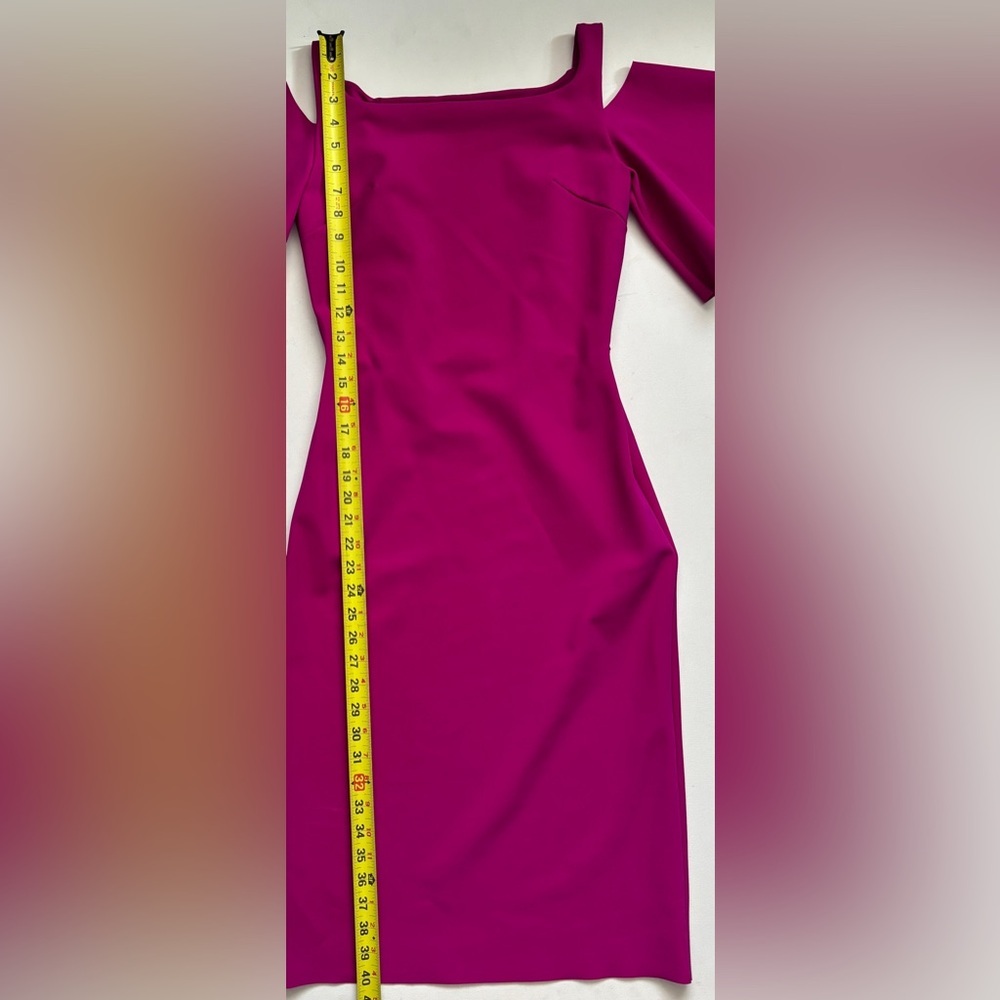 Chiara Boni La Petite Robe magenta pink flare sleeve dress sz 42 6 M barbicore - Picture 2 of 9